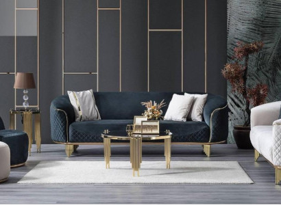 Designer sofa set 4 pieces living room sofas 3 seat couch armchair modern design